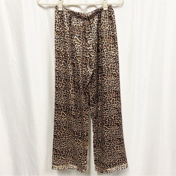 Alexander Del Rossa Satin Leopard Print Pajama Set NWT - Picture 7 of 11